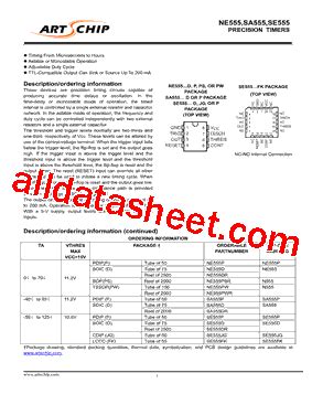 NE555P Marking, NE555P Datasheet(PDF) - ARTSCHIP ELECTRONICS CO.,LMITED.