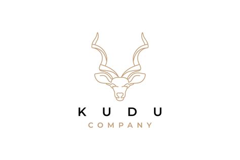 Kudu line art logo design vector By weasley99 | TheHungryJPEG