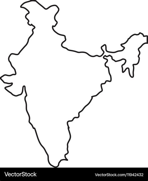 India map silhouette Royalty Free Vector Image