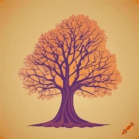 Minimalist vector of an autumn tree on Craiyon