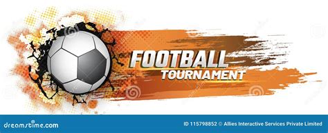 Web Header or Banner Design for Football Tournament with Soccer Stock Illustration ...