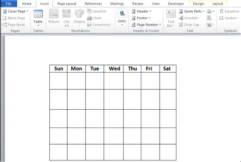 How to insert a calendar in Word document - javatpoint