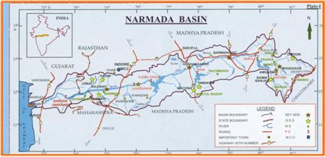 The map showing the Omkareshwar reservoir of Narmada river (India ...