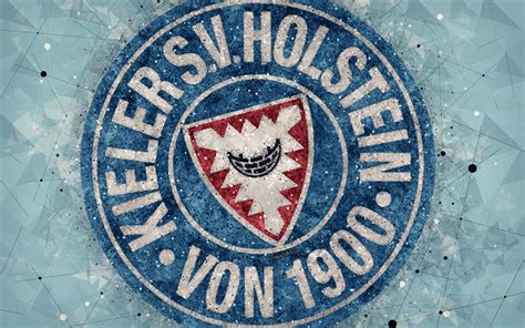 Download wallpapers FC Holstein Kiel, 4k, German football club, creative logo, geometric art ...