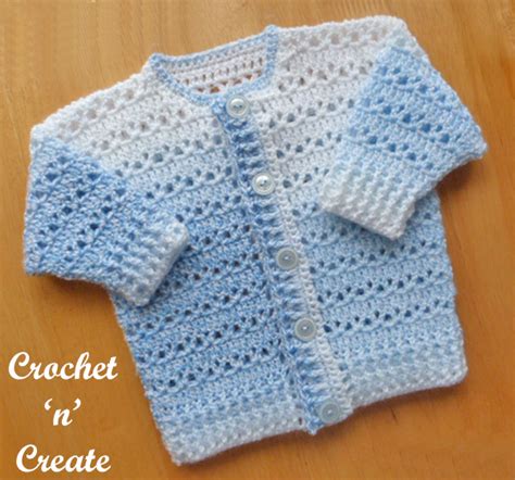 Free Baby Crochet Pattern-Button Cardigan - Crochet 'n' Create