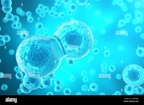 Blue cell background. Life and biology, medicine scientific, molecular research dna. 3d ...