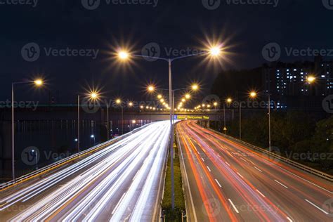 The night view in road is so good. 9667081 Stock Photo at Vecteezy