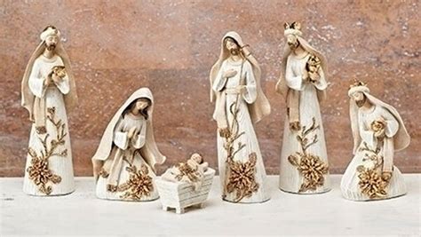 CHRISTMAS DECORATIONS - "WHITE CHRISTMAS" 6-PIECE NATIVITY SET | eBay