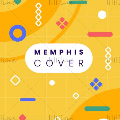 Colorful Memphis style vector promotional poster