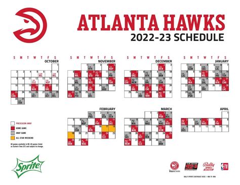 2022-23 Atlanta Hawks Schedule | | gwinnettdailypost.com