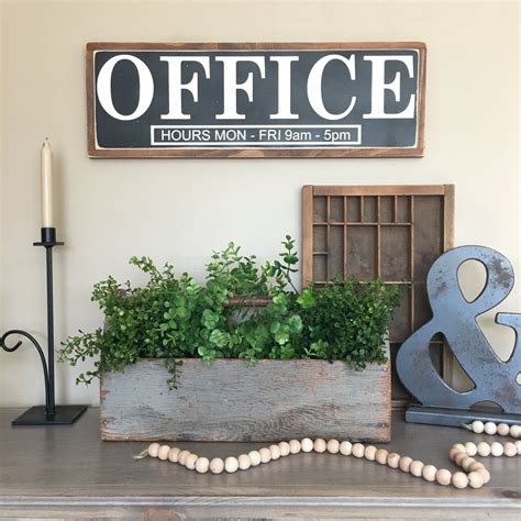 Office Painted Wood Sign Wood sign Office Sign