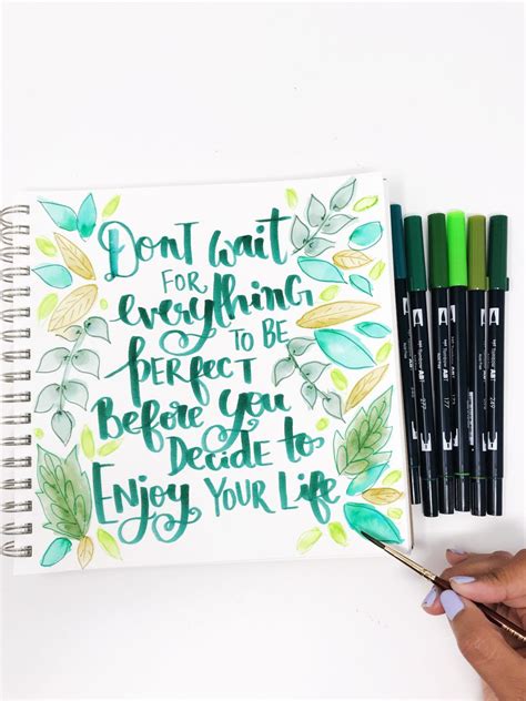 Single color quote art using Dual Brush Pens - Tombow USA Blog | Brush ...