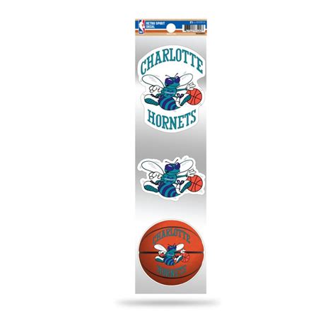 Charlotte Hornets Retro Vintage Logo - Sheet Of 3 Triple Spirit Stickers at Sticker Shoppe