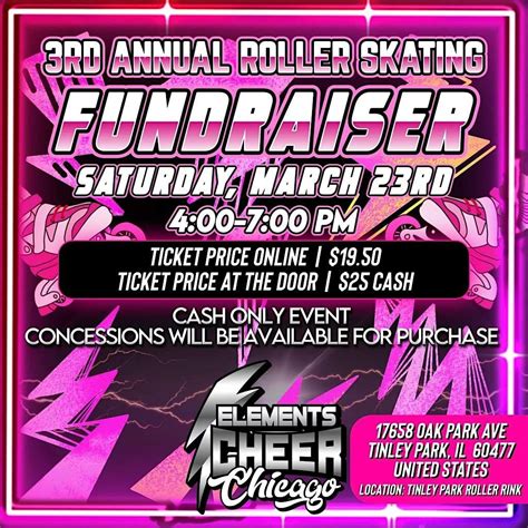 Elements Cheer Annual Skate Party, Tinley Park Roller Rink, March 23 ...