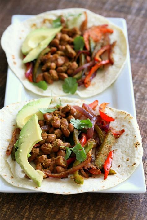 Pinto Bean Fajita Tacos with Cilantro Chile Lime Marinade - Vegan Fajitas - Vegan Richa