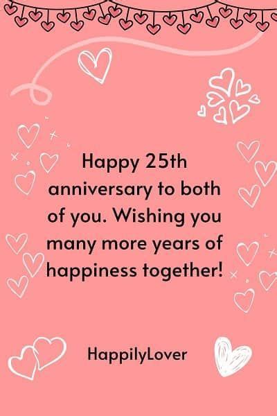 a pink background with hearts and the words happy 25th anniversary to ...