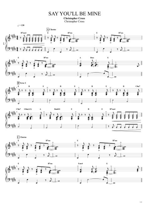 Say You'll Be Mine Tab by Christopher Cross (Guitar Pro) - Full Score | mySongBook