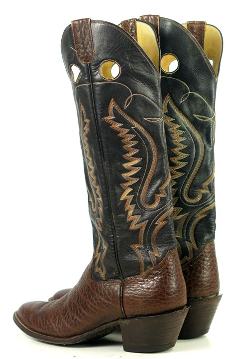 Sanders Knee Hi Buckaroo 18" Tall Bullhide Cowboy Boots Handcrafted Men ...