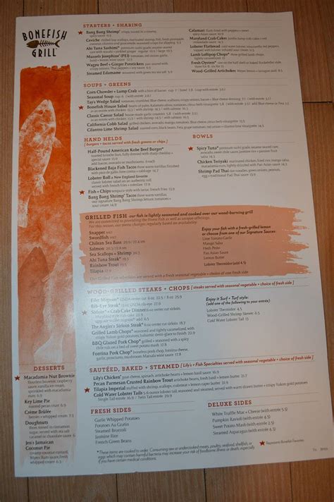 Bonefish Grill Menu | Bonefish grill menu, Bonefish grill, How to grill steak