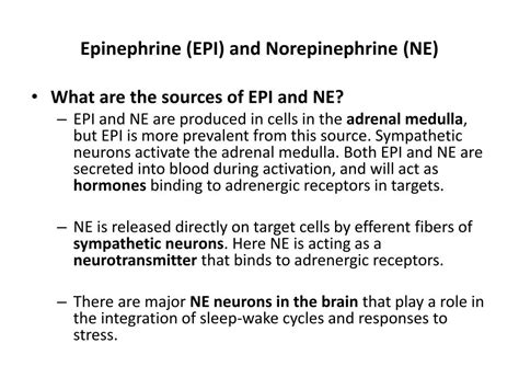 PPT - Epinephrine (EPI) and Norepinephrine (NE) PowerPoint Presentation - ID:6683760