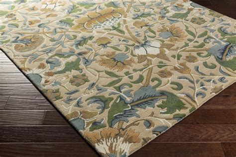 William Morris Rug in Wheat & Teal design by William Morris | Wool area ...