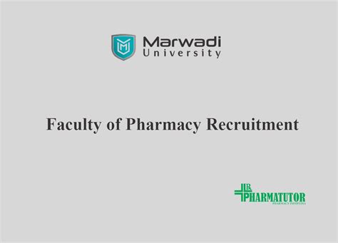 Faculty Recruitment in Marwadi University | PharmaTutor