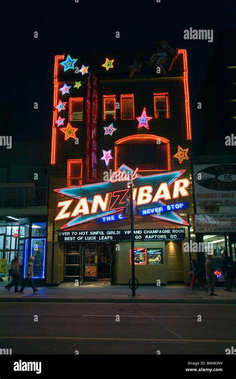 Zanzibar on Yonge Street at night in Toronto, Ontario, Canada Stock Photo - Alamy