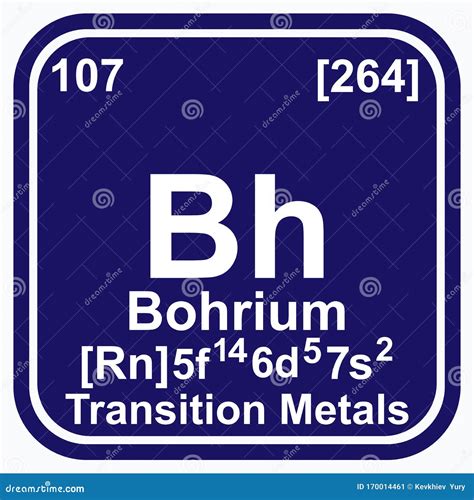 Bohrium Periodic Table of the Elements Vector Illustration Eps 10 Stock Vector - Illustration of ...