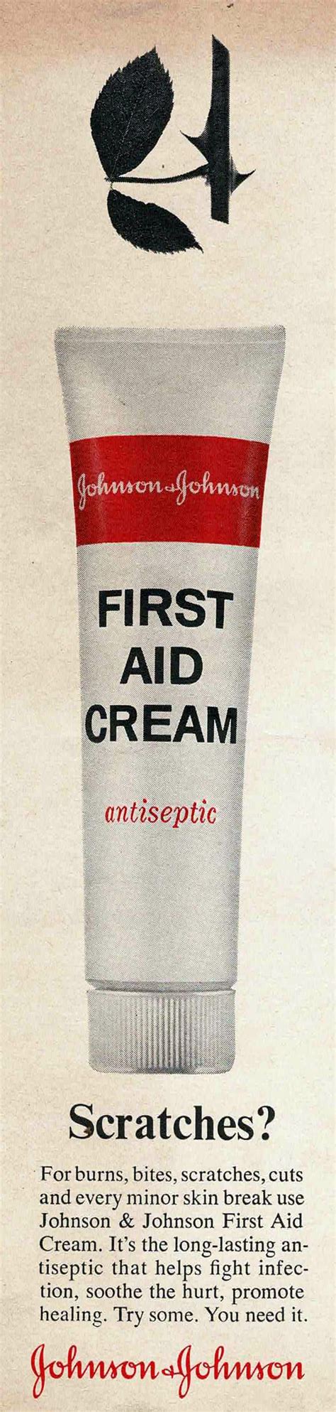 Johnson & Johnson First Aid Cream | Johnson and johnson, Vintage ads 1950s, Johnson