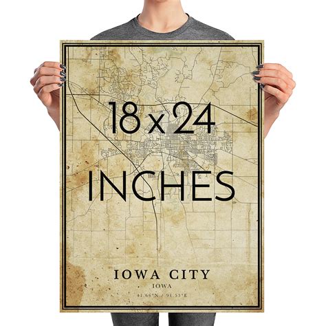 Vintage Iowa City Map Iowa Vintage style Map City Map Iowa | Etsy