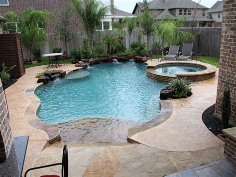 Natural Free Form Swimming Pools Design 235 — Custom Outdoors | Backyard pool landscaping, Small ...