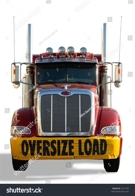 Red Truck With Oversize Load Banner Isolated Over A White Background Stock Photo 7211755 ...