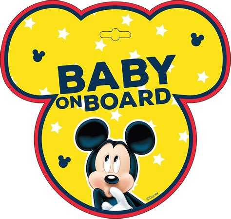 Amazon.com: Disney 9612 Baby On Board Mickey Mouse Safety Sign : Automotive