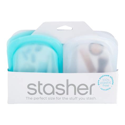 Stasher Reusable Silicone Pocket Size Storage Bags 2 Pack in 2020 | Stasher, Bag storage, Food ...