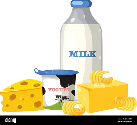 Group of dairy milk products illustration Stock Vector Image & Art - Alamy