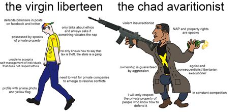 The Chad Avaritionist Vs The Virgin Libertarian Kid : r/virginvschad