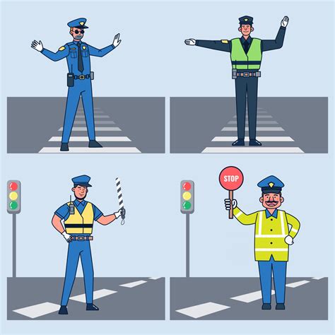 Traffic Policeman Hand Signals