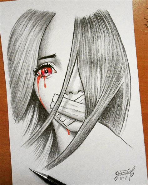 sad girl drawing by fouadzahiri on DeviantArt