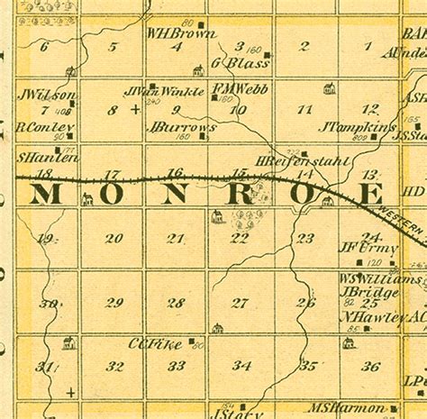 1875 Map of Monroe Township, Benton County, Iowa