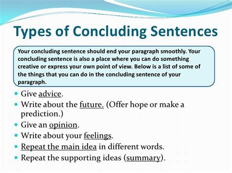 👍 Topic and concluding sentences. Concluding Sentences. 2019-02-13