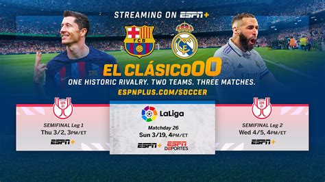 ESPN+ to Showcase Three Real Madrid-FC Barcelona El Clasico Contests in ...