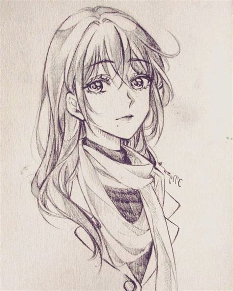 girl-pencil-sketch-cute-anime-drawings-black-and-white Girl Drawing ...