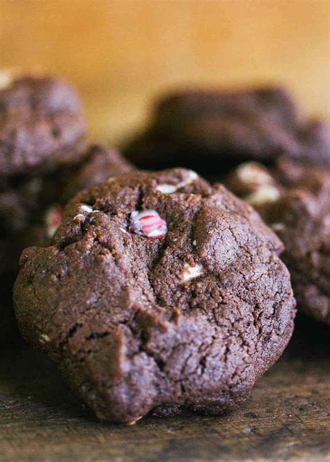 Peppermint Bark Chocolate Cookies {Chewy}