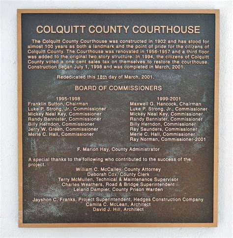 Colquitt County Courthouse Historical Marker