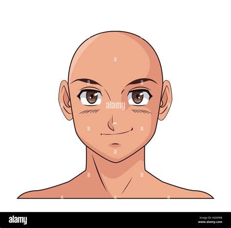 portrait face manga anime male bald smiling Stock Vector Image & Art - Alamy