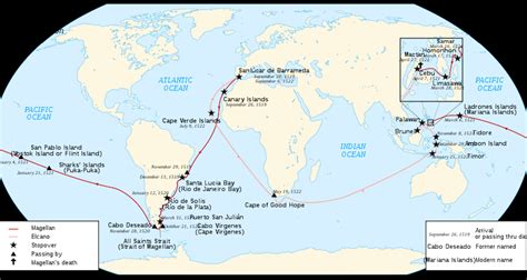 Map of Ferdinand Magellan's Circumnavigation (Illustration) - World History Encyclopedia