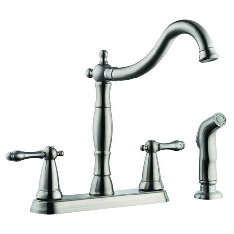 Design House Oakmont 2-Handle Standard Kitchen Faucet with Side Sprayer in Satin Nickel-523241 ...