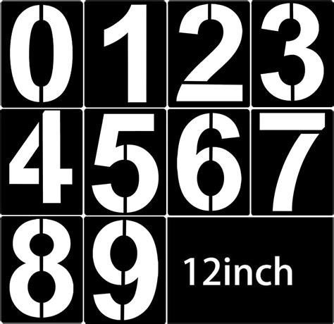 Amazon.com : 12inch Large Number Stencils 10Pcs Address Number Painting ...