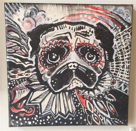 "Sugar Skull Pug" by Lana Chromium | Pug art, Skull, Sugar skull