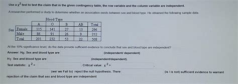 Solved Use a x2 test to test the claim that in the given | Chegg.com